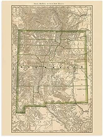 HISTORIX Vintage 1879 New Mexico State Map Print - 18x24 Inch Vintage New Mexico Map Poster - Old Wall Map of New Mexico
