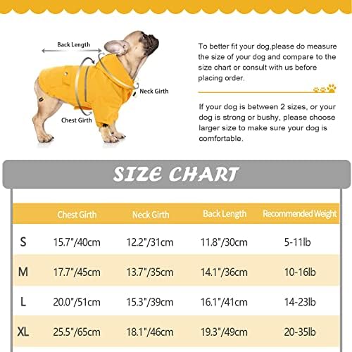 Kuoser Dog Rain Герб, Пет Packable Rain Jacket with Removable Hoodie, Светлоотразителни Puppy Poncho, Lightweight Пет