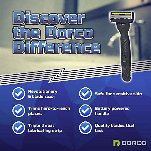 Dorco Pace 6 Power Plus - система за електрическа самобръсначка с шест остриета и машинка за подстригване (9 касети +