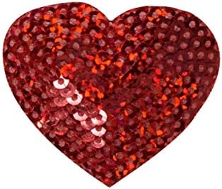 Червен - Сърцето на искри Валентин - - 1.75 инча - Вышитое Желязо на Заплате