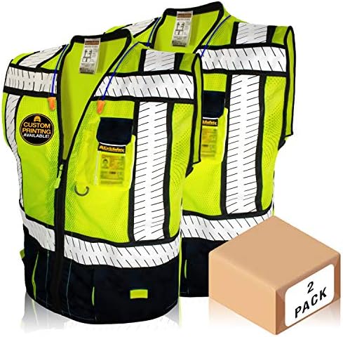 KwikSafety ALEKSANDAR & SPECIALIST Safety Vest Class 2 ANSI OSHA Pack 1 & 2 Пакет Blue & Black | Small to XX-Large